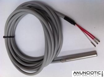 SONDA DE TEMPERATURA PT100 DE ALTA PRECISION CON CABLE SILICONA (HASTA 180ºC)