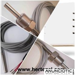 SONDA DE TEMPERATURA PT100 DE ALTA PRECISION CON CABLE SILICONA (HASTA 180ºC)