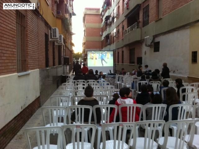 Escenario, atril y proyector para conferencias