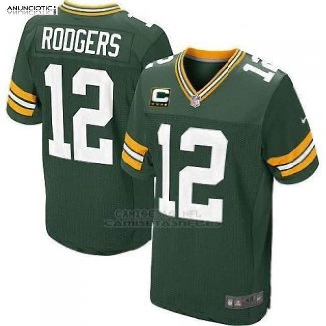 Camiseta Green Bay Packers Rodgers Verde  