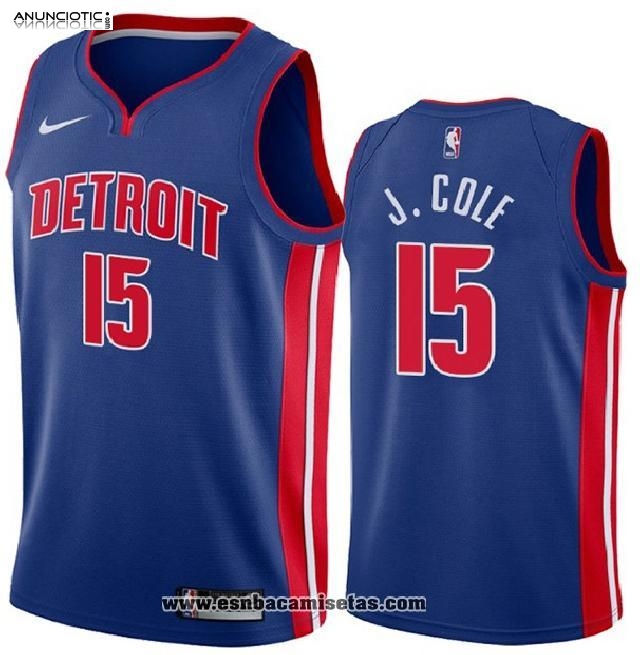 Camiseta Detroit Pistons J. Cole NO 15 Icon Azul