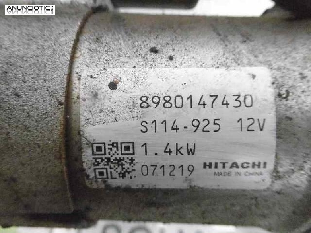 Motor arranque tipo 8980147430 de opel -