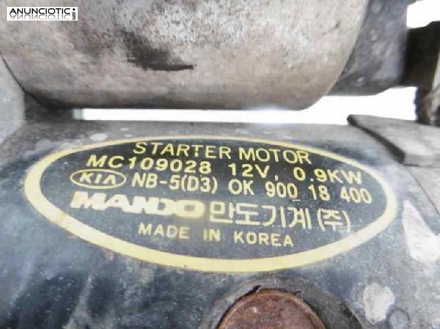 Motor arranque tipo mc109028 de kia -