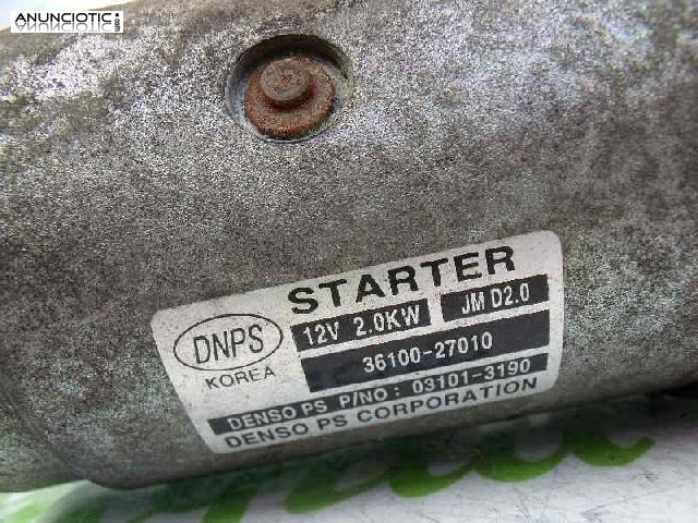 Motor arranque tipo 3610027010 de kia -