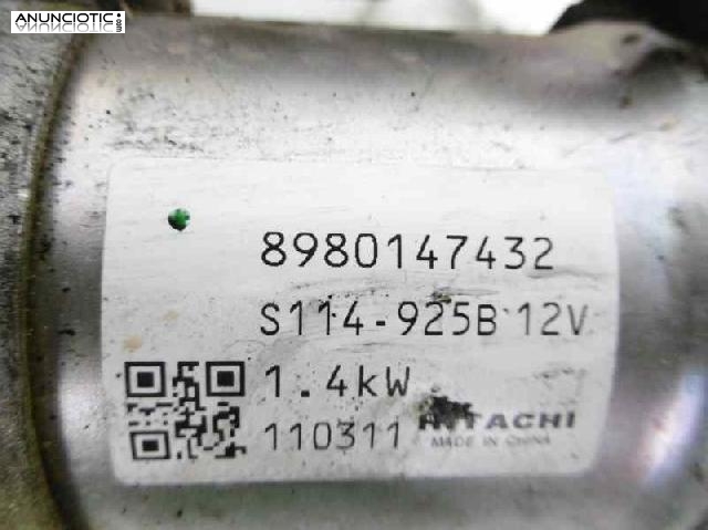 Motor arranque tipo 8980147432 de opel -