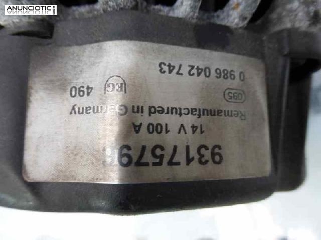 Alternador tipo 93175796 de opel - astra 