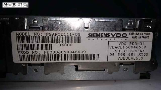 Sistema audio / radio cd 3669318 citroen