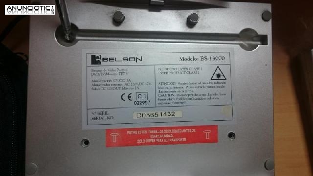 Sistema video dvd, mp3, radio y tv belson 5,