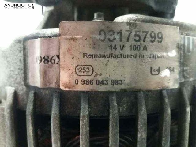 Alternador 1739688 de opel r-0986043983