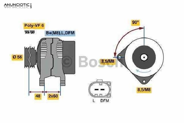 Alternador 1928138 de volkswagen