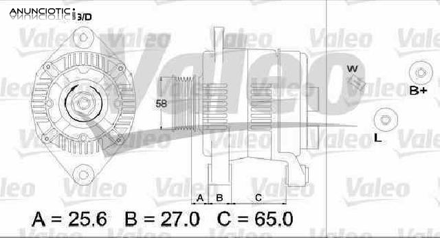 Alternador 1968729 de opel r-7700300408