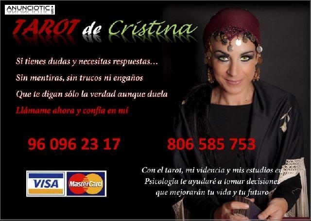 Tarot y videncia de Cristina. Tarot directo, claro y rápido. Saca el máximo