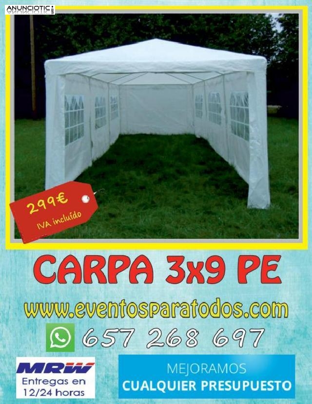 Carpas baratas 3x9 pe