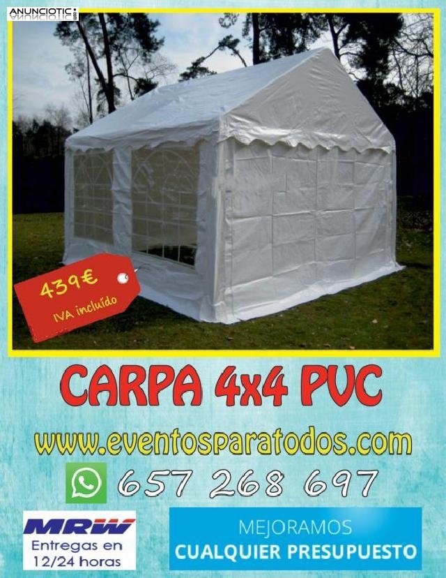 Carpa barata 4x4 pvc