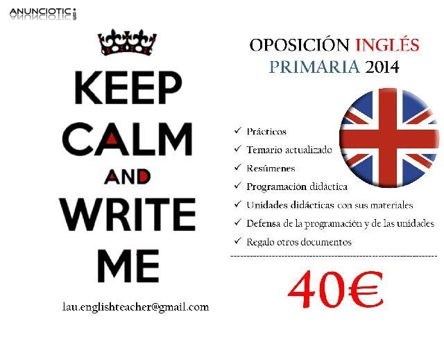 INGLÉS PRIMARIA: TEMAS+PROGRAMACIóN+U. D