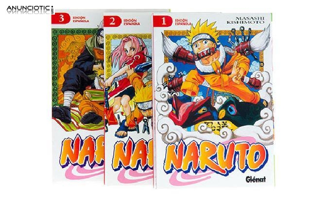 Lote de 3 tomos de naruto