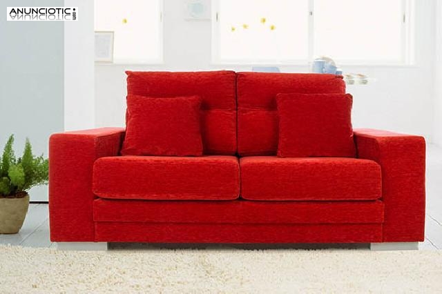 Sofa retro chenilla roja