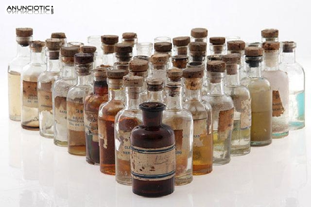 42 frascos antiguos de laboratorio