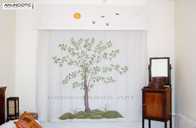 Cortinas pintadas a mano Pepa Casado