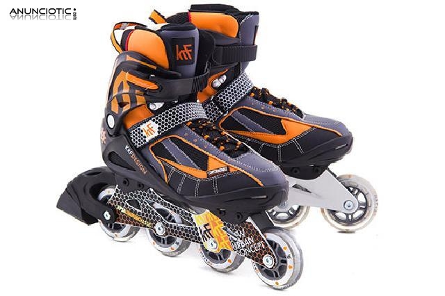 Patines en línea krafwin sun talla 41 naranja y negro