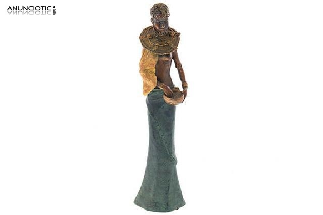 Figura cerámica mujer africana 35cm