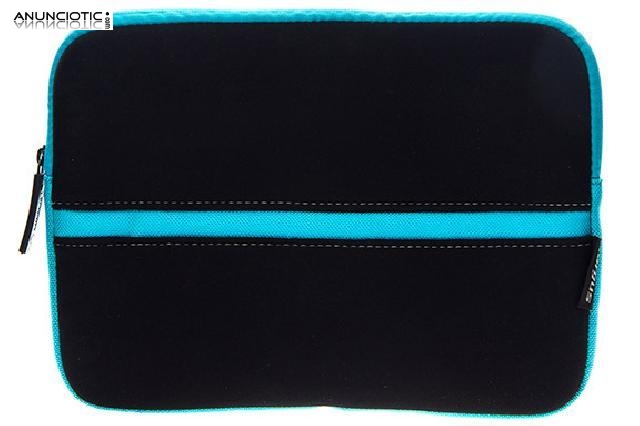 Funda neopreno cremallera negro/azul 10"