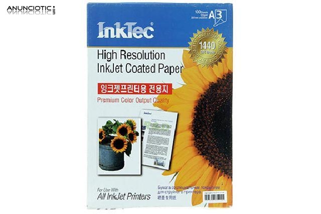 Papel fotográfico inktec din a3 (100 hojas)