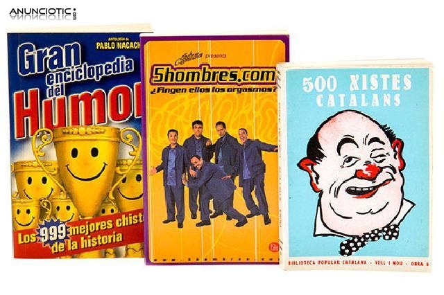 Pack 2 libros: gran enciclopedia del humor y 5hombres.com + 500 xistes catalans