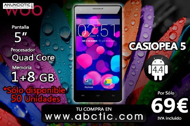 Smartphone woo  sp5043 quad core 5,  + funda