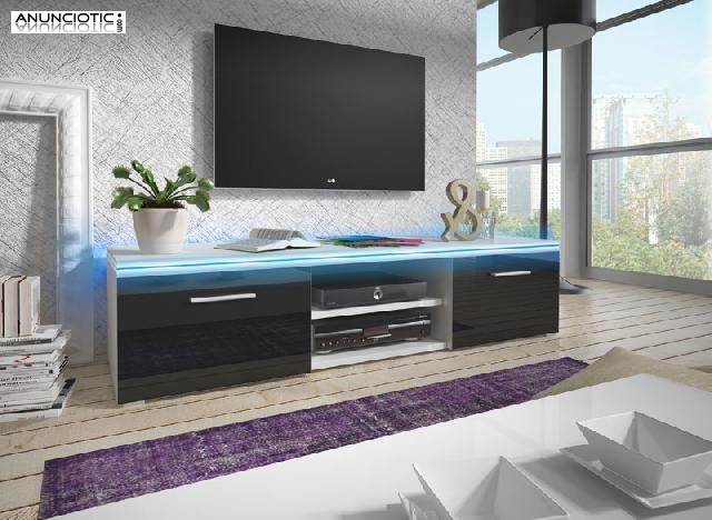 MUEBLE TV MODELO OLGA NEGRO CON LED