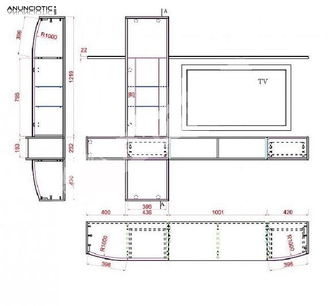 Mueble de salón modelo marlblanco