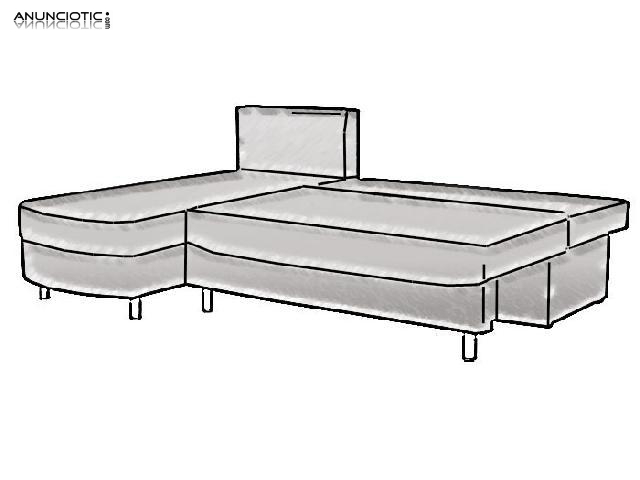 Sofá cama gris de esquina