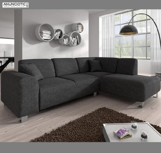 Sofá galia gris oscuro chaise longue dch