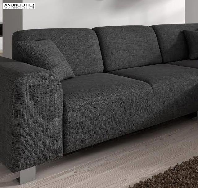 Sofá galia gris oscuro chaise longue dch