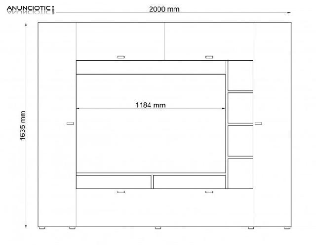 Mueble de tv modelo blair sonoma/blanco