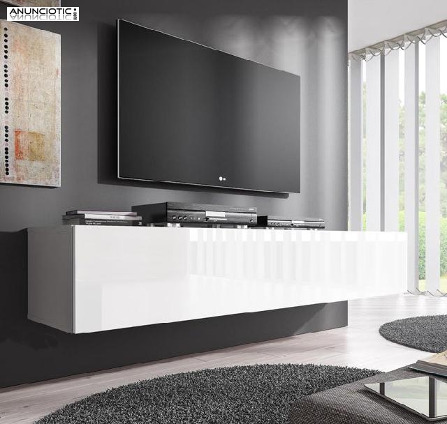 Mueble tv modelo zoe xl en color blanco (160cm)