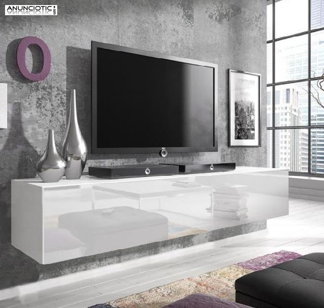 Mueble tv modelo zoe l en color blanco (140cm)