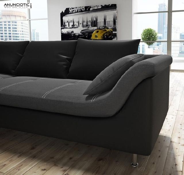 Sofá negro/gris mueblesbonitos com