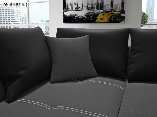 Sofá negro/gris muy comodo