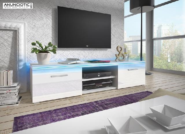 MUEBLE TV MODELO OLGA NEGRO CON LED