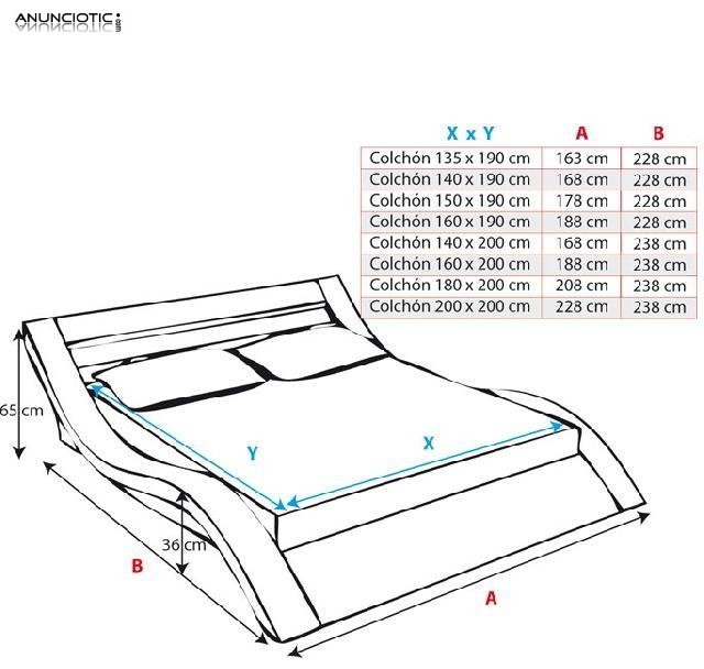 Cama de matrimonio de diseño atenas 