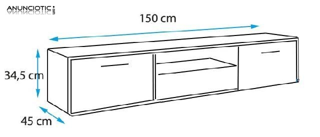Mueble tv modelo manila pt (150 cm) 