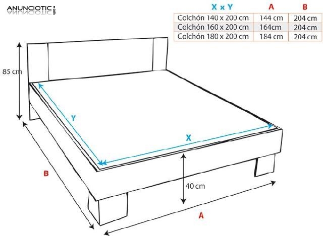 Cama de matrimonio barasi en color sonom 