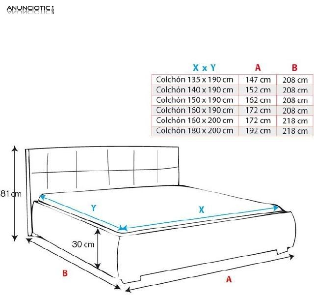 Cama de matrimonio de diseño Ref 597