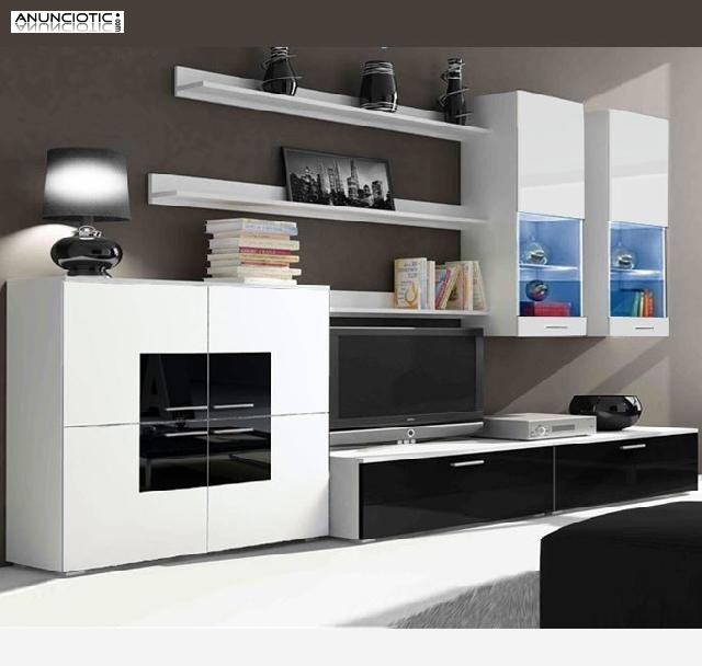 Mueble de salón Violeta blanco y negro