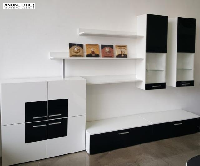 Mueble de salón Violeta blanco y negro