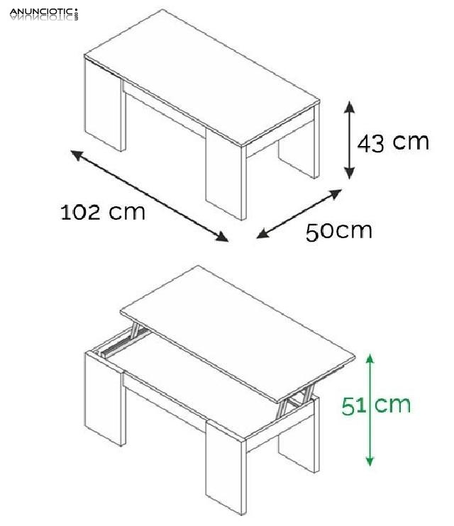 Mesa de Centro Elevable Modelo 1639