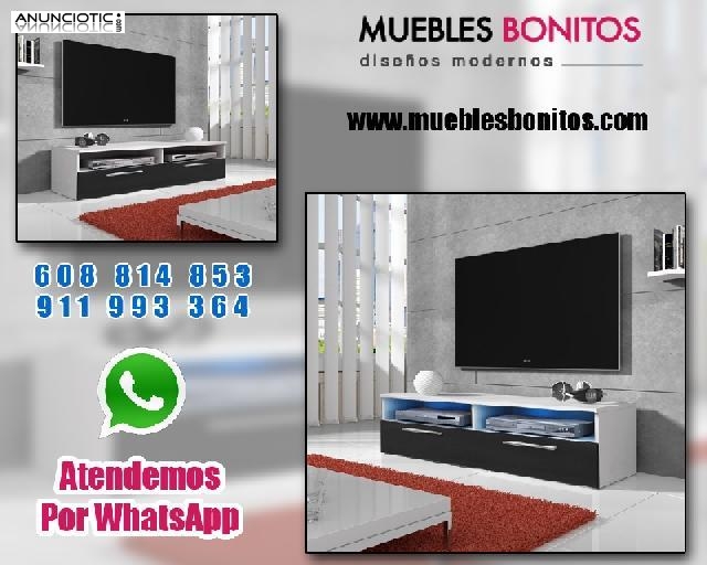 Mueble TV Cozumel en blanco con negro