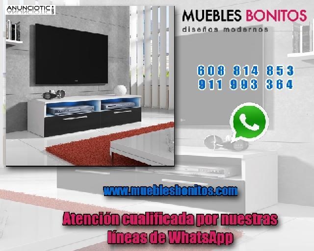 Mueble TV Cozumel en blanco con negro