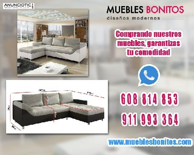 Sofá Blanco y Gris con lounge